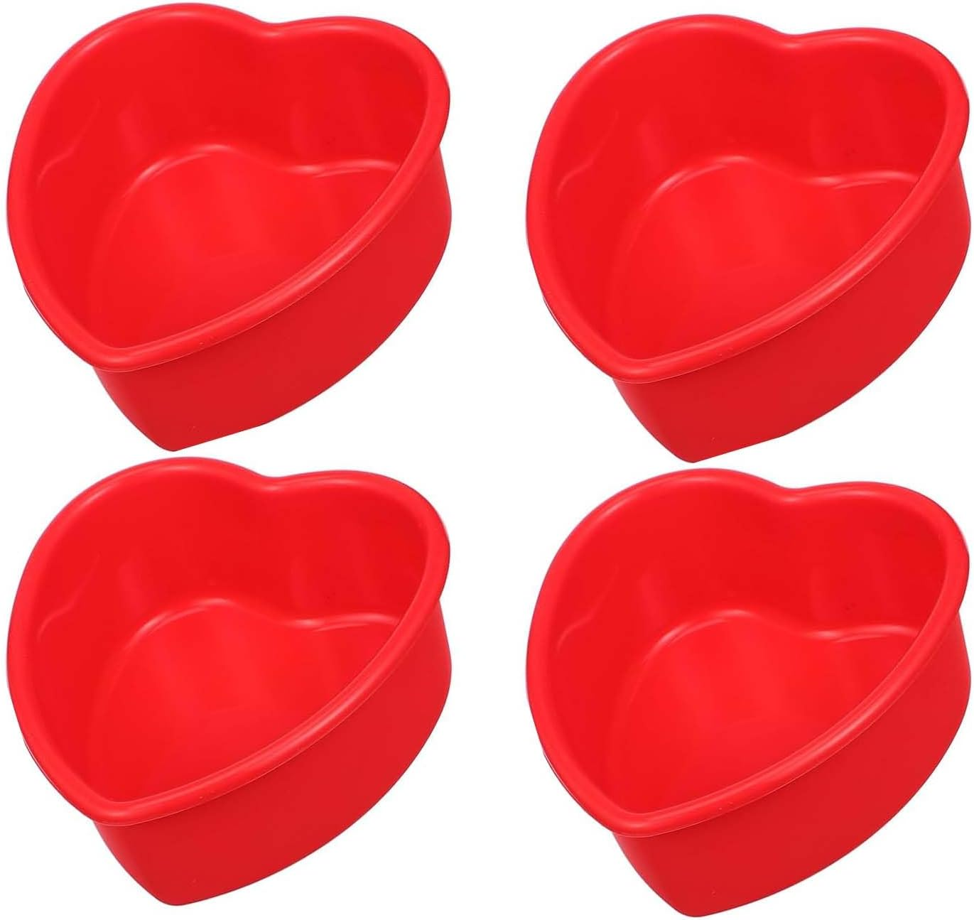 Silicone Cake Pan, 4 Inch Heart Shaped Silicone Baking Pan, Easy to Clean & Reusable Molds, Ideal for Cake Baking, 4PC Set image number 6