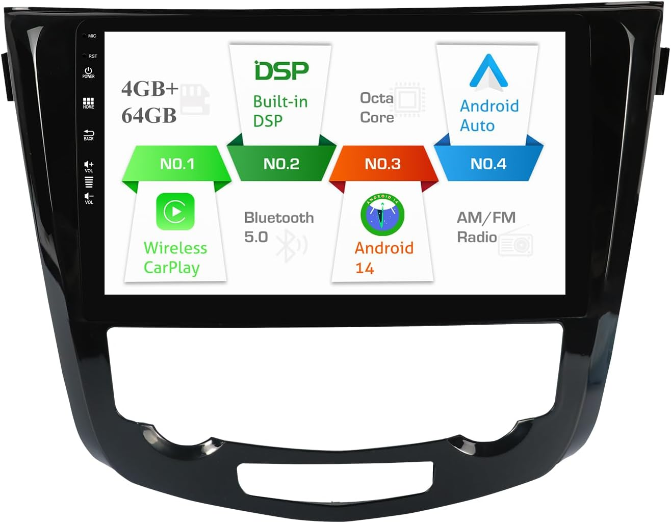 MISONDA 10" IPS Double Din Android 14 for Nissan X-Trail/T32/Qashqai/J11/T31/J10 2013-2017 Car Stereo GPS Navi Head Unit SWC USB DAB FM AM Wifi 4G+64G