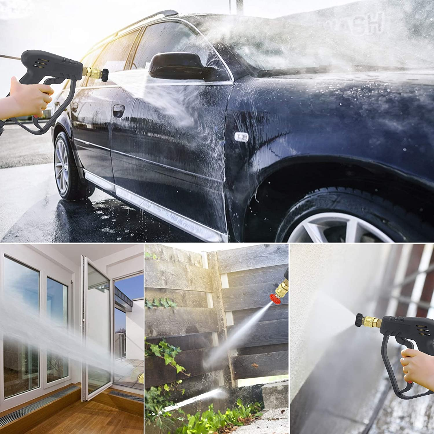 High Pressure Washer Gun M22 14 Mm Car Wash Gun Spray Fitting Nozzle Tip 5 Pcs 4000 PSI Hot and Cold Water Replacement for Car Cleaning image number 5