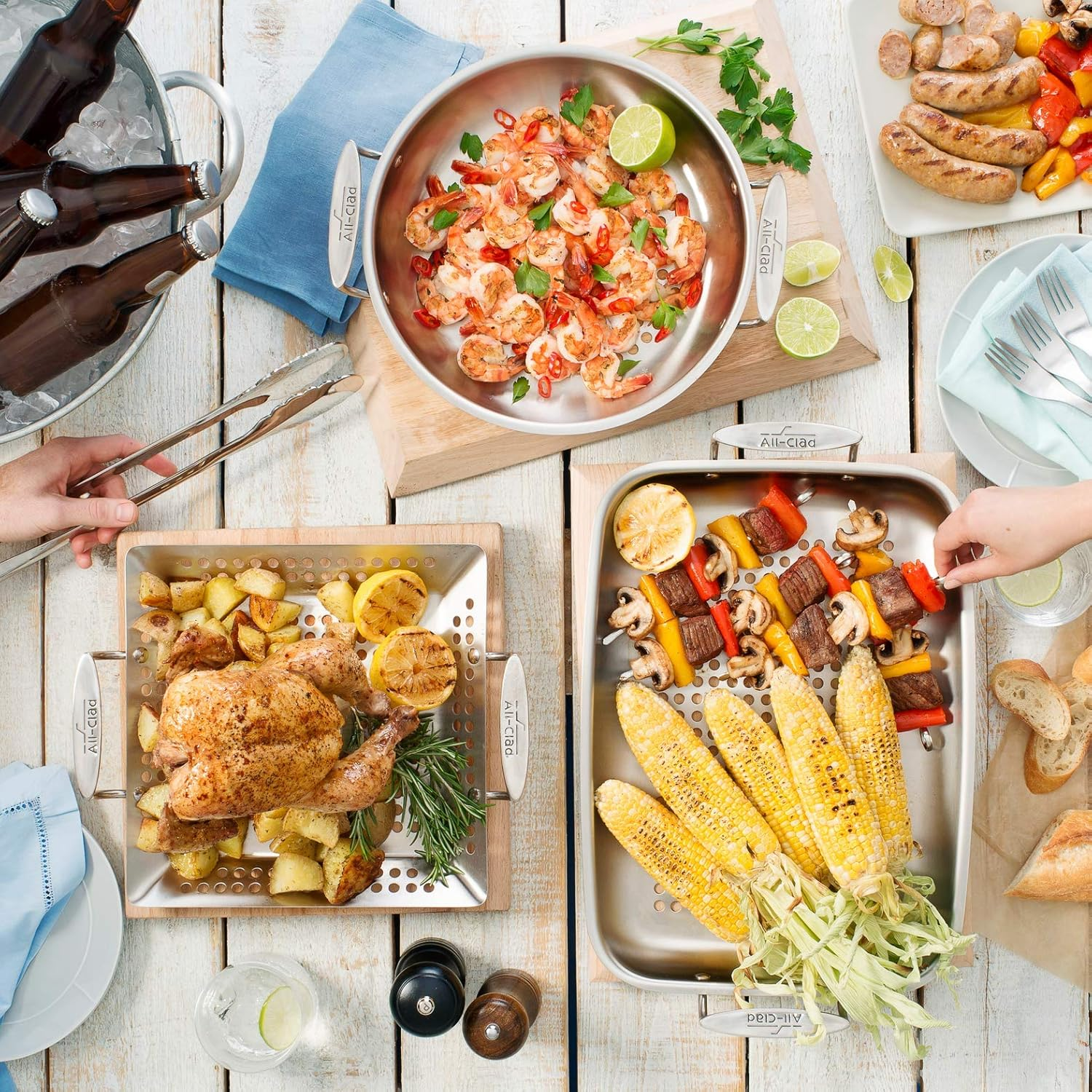 All-Clad Outdoor Stainless Steel Roaster 15 X 11 Inch Roaster Pan, Pots and Pans, Cookware - Stainless Steel image number 5