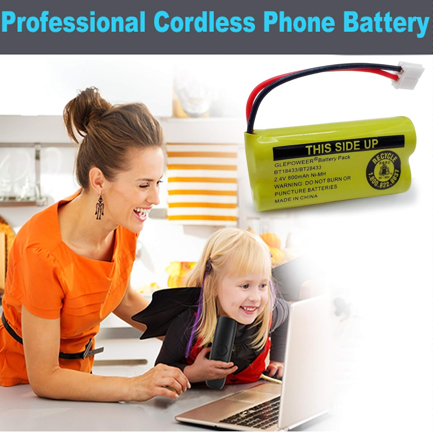 BT18433 BT-18433 BT184342 BT-184342 BT1011 BT-1011 Replacement Battery Compatible with AT&T and Vtech BT-8300 BATT-6010 89-1326-00-00 89-1330-01-00 CPH-515D Cordless Phone(2 Pack)