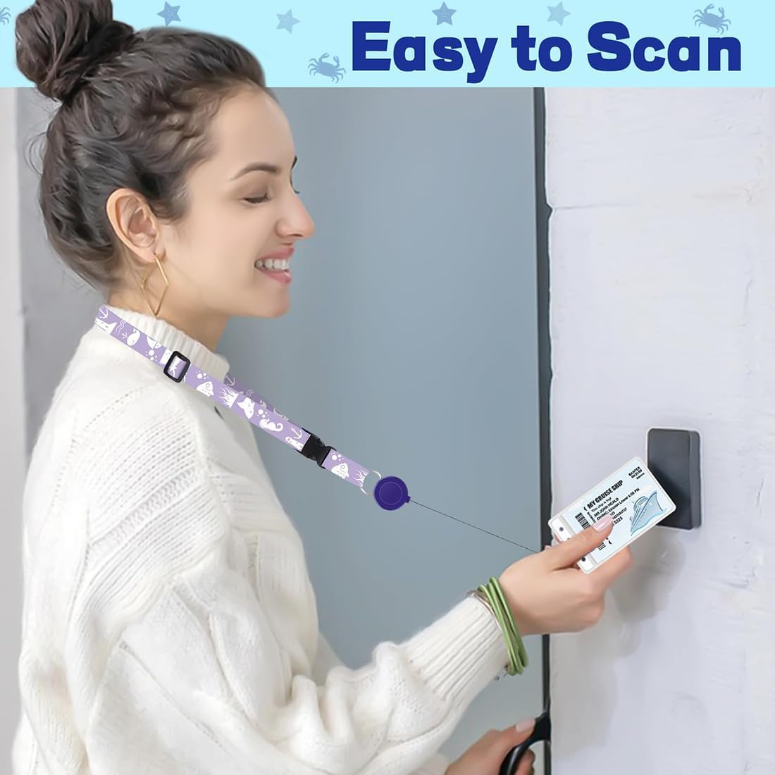 6Pack Cruise Lanyard Set - Retractable with Waterproof ID Badge Reel Holder, Adjustable Nautical Lanyard with Detachable Buckle for Ships Key Cards image number 3