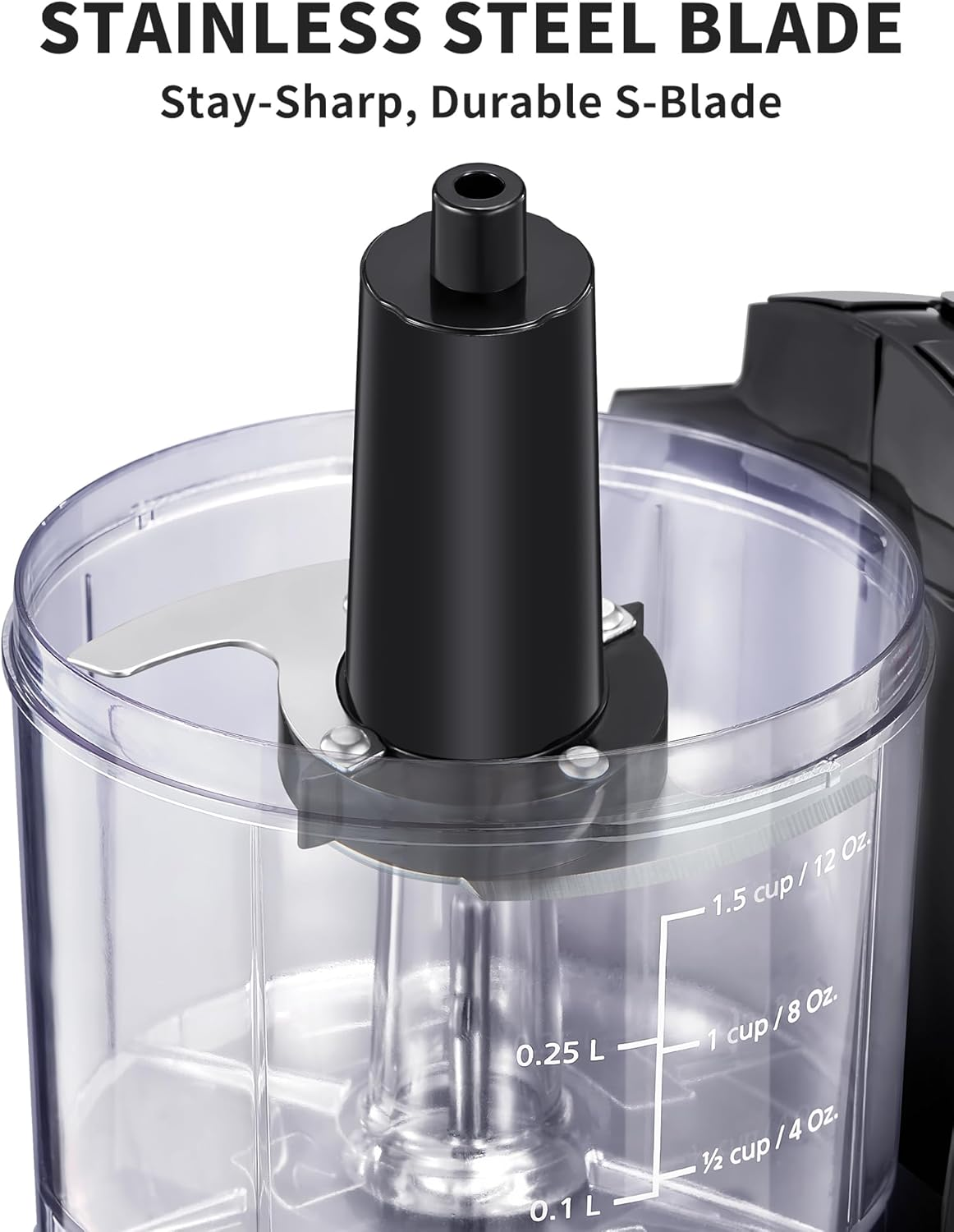 VINATO Electric Meat Mincer, Electric Kitchen Mincer with Content 1.5 Cups/12 Oz, Chopper for Mincing Meat, Onions, Fruits and Vegetables image number 6