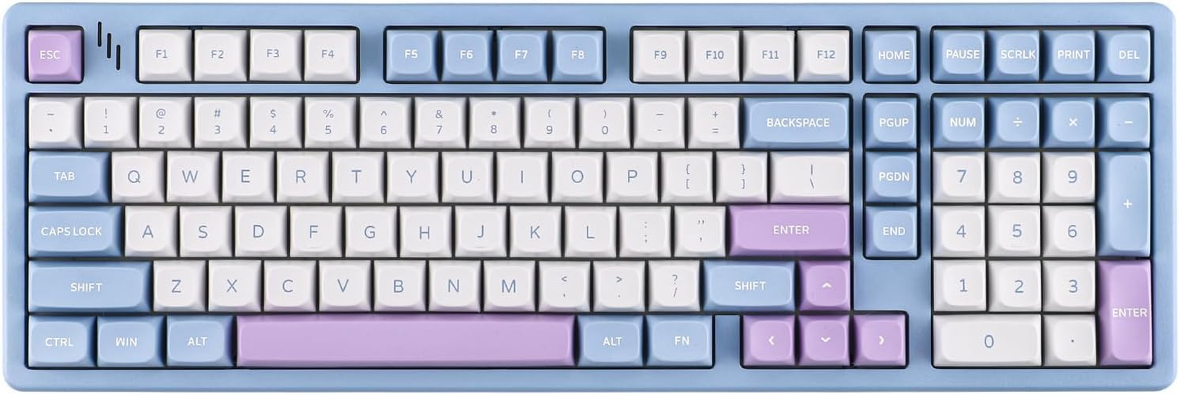 Mechlands Blade101 Wireless Aluminum Gaming Keyboard, Bt5.0/2.4Ghz/Usb-C Hot Swappable Custom Mechanical Keyboard with 8000Mah Battery, Gasket Structure, RGB Backlit, NKRO for Win/Mac (Blue)