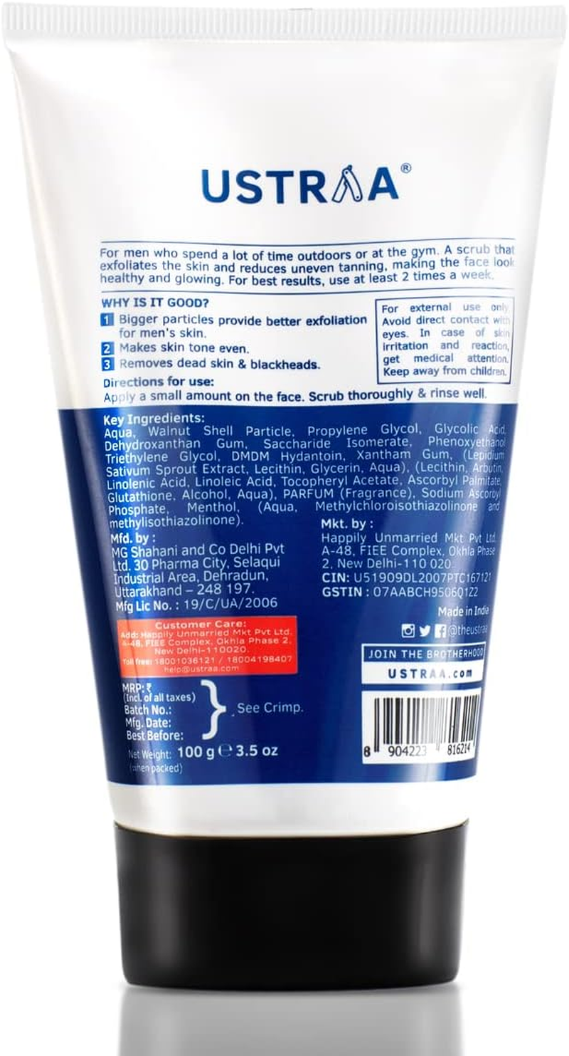 Ustraa Face Scrub De-Tan, 100G image number 4