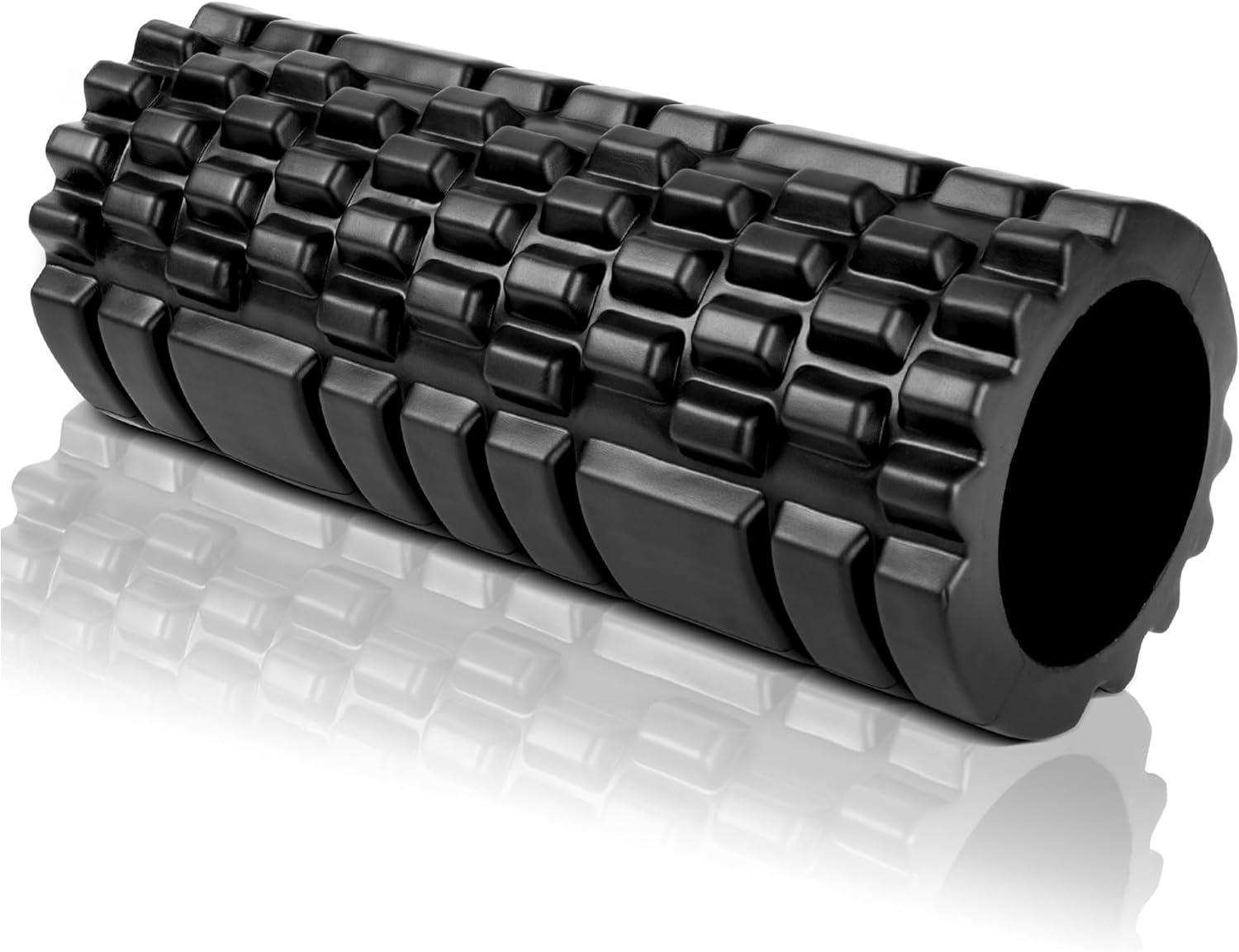 Foam Roller - EVA Muscle Massage Roller for Deep Tissue Tension Relief, Trigger Point Fitness, Self Massager for Back, Legs, Yoga, Pilates, Gym (Black) image number 2
