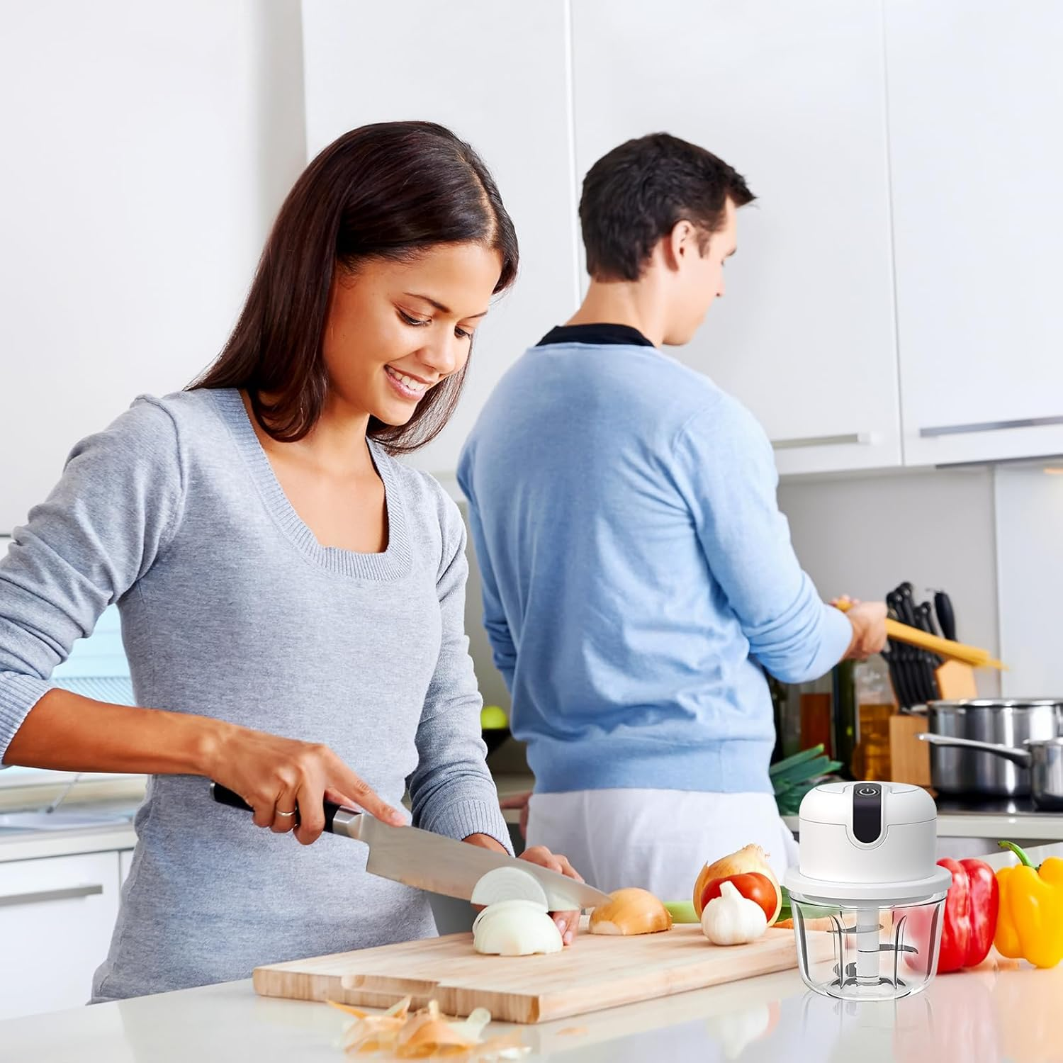 Ydseozoa Electric Kitchen Chopper, Onion Chopper Electric 350Ml, USB Charging, Wireless Onion Chopper, Suitable for Onions, Fruits, Nuts, Meat, Garlic image number 4