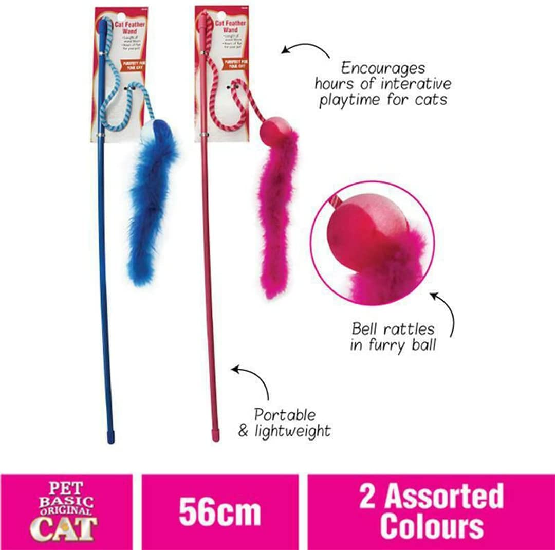 [2PCE] Pet Basic Original Interactive Cat Wand Toy for Playful and Stimulating Playtime, Engage Your Feline Friend image number 1