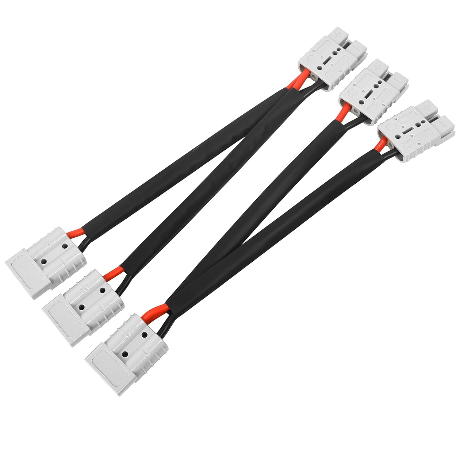 CYPLIDD 50 Amp Anderson Double Y Splitter Cable, 1 to 2 Anderson Plug Connector,10 AWG 6Mm Cable for Car Battery Solar and Wind Systems 32.5Cm (Pack of 2) image number 3