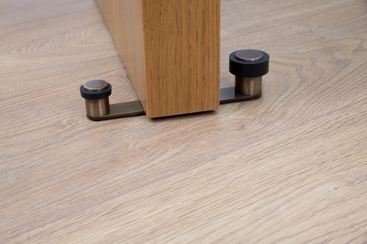 Door Stop with Rotating Holder for Door Thickness up to 100 Mm Brass Includes Screw and Dowel Ref I-253 EVI Fittings (Brass Old Leather - Rubber) image number 3