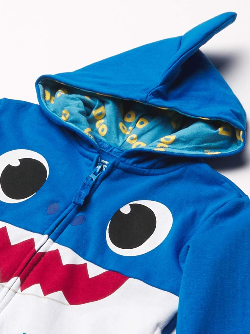 Pinkfong Boys Baby Zip up Big Face Hoodie-Daddy Shark image number 1