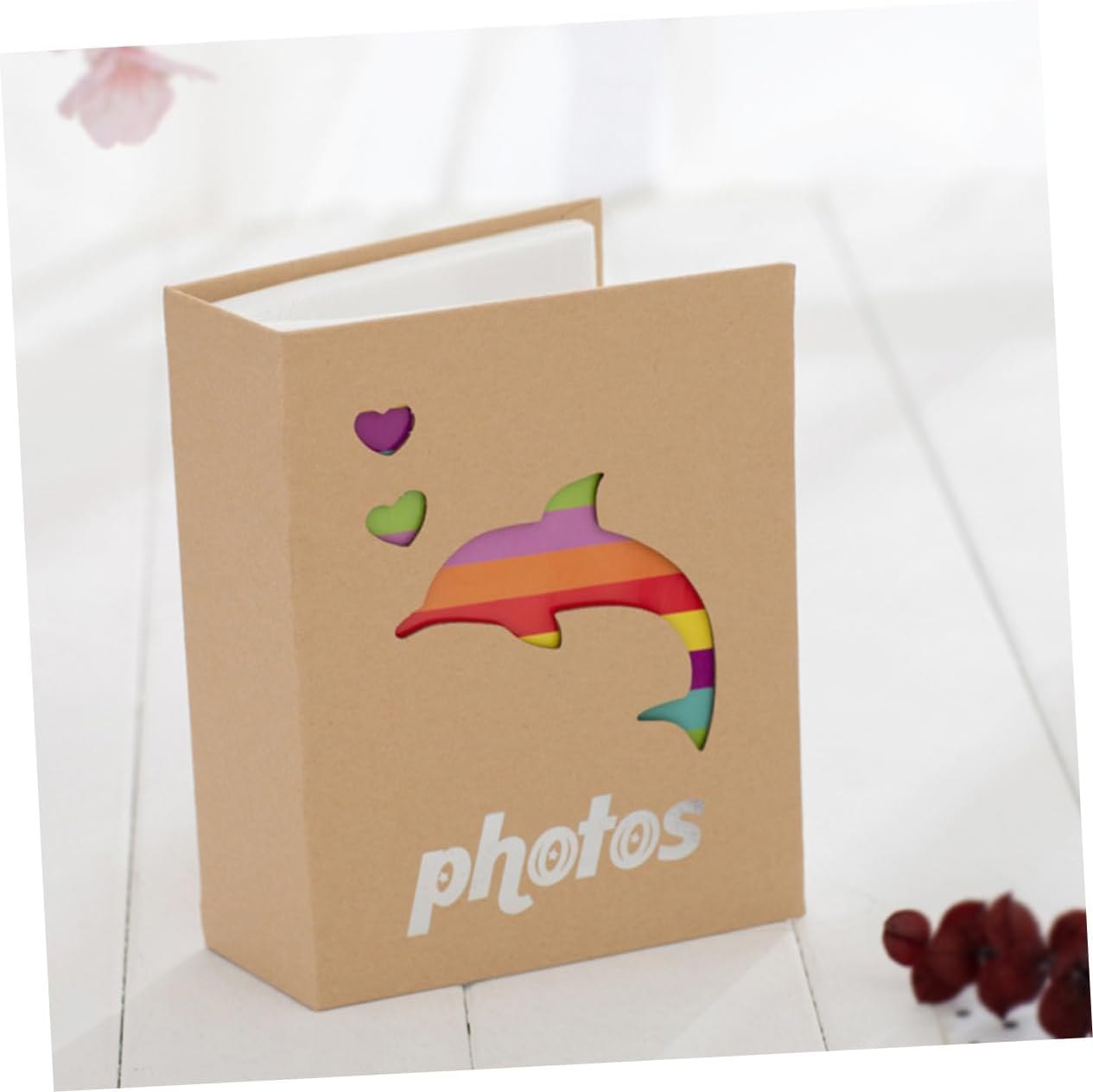 Colorful Kraft Paper Baby Photo Album with Animal Print, 5-Inch 200-Pocket Small Keepsake Album for Newborns and Toddlers, Memory Book for Baby Boys and Girls - As Shown image number 5