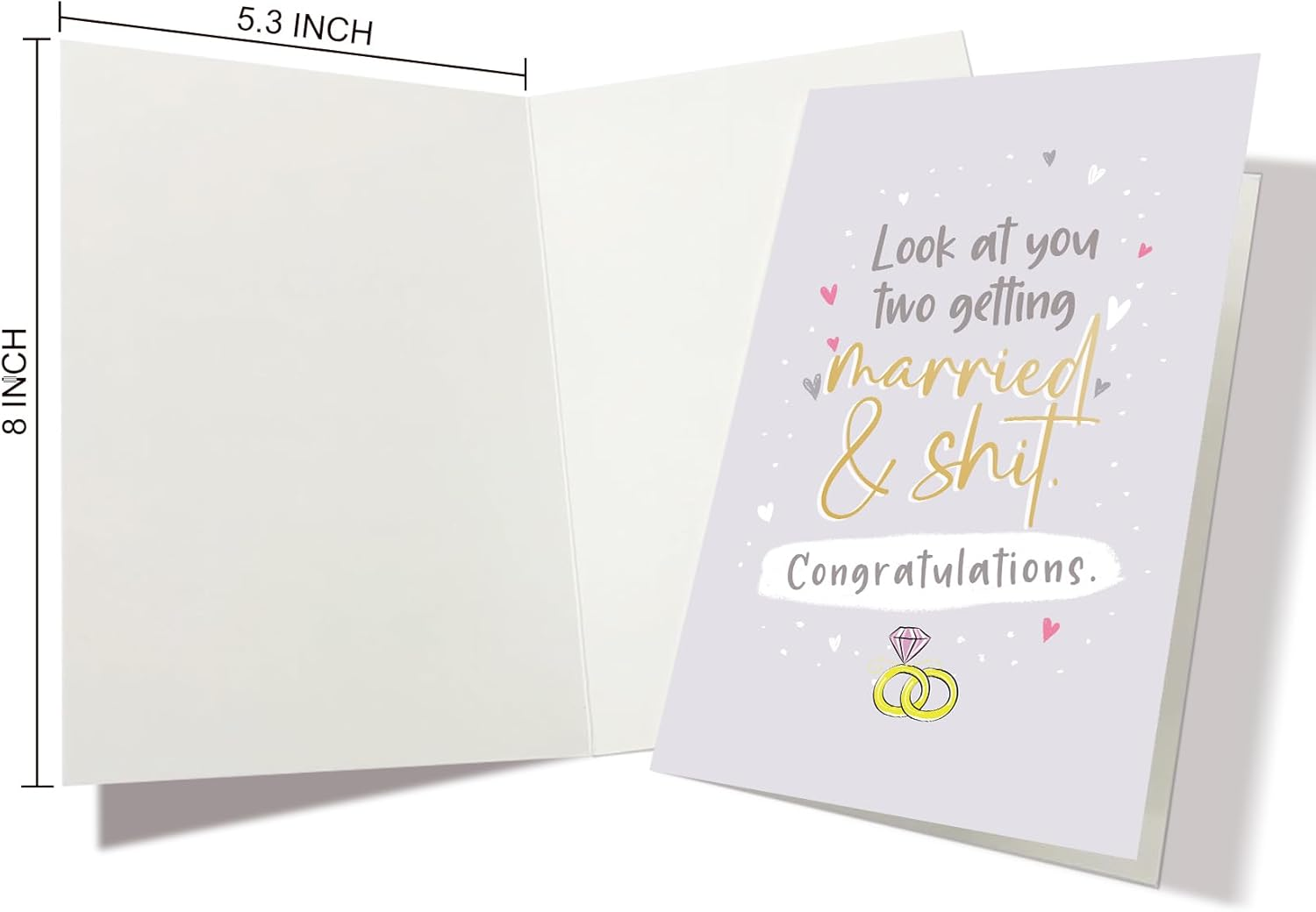 Nchigedy Funny Marriage Congratulations Card, Rude Engagement Card for Friend, Hilarious Wedding Cards, Looking at You Two Get Married - 2 image number 3
