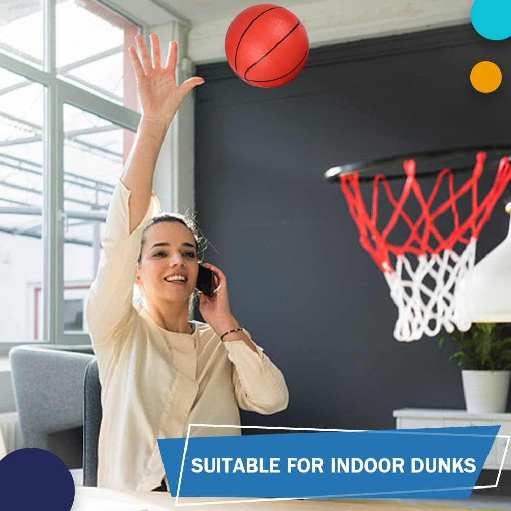 Dilabnda 6 PCS Mini Replaceable Basketballs for Mini Basketball Hoop, 16CM Mini Rubber Ball for Indoor Playground Pool Beach, Great Indoor Outdoor Fun Sports for Kids Child Baby Adults