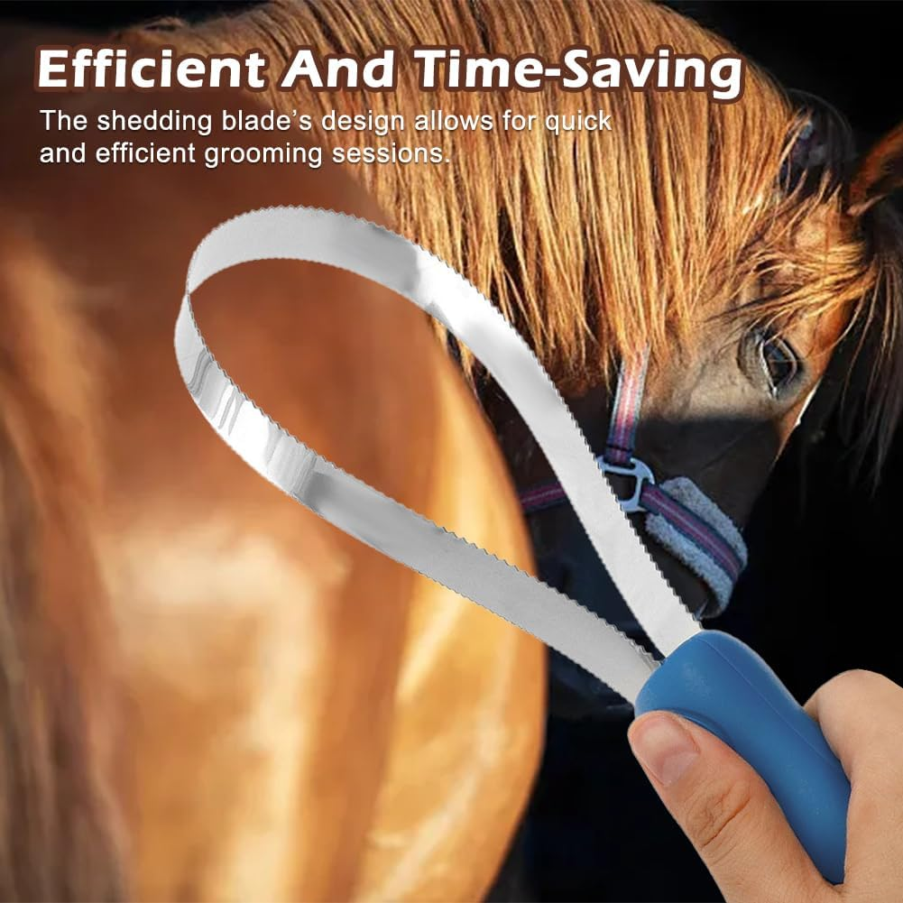 Dual Sided Shedding Blade, Dog Deshedding Loop Brush, Pet Dog Soft Touch Grip Handle Shedding Blade Cat Dual Sided Shedding Blade Dog Hair Brush Horse Shedding Tool image number 5