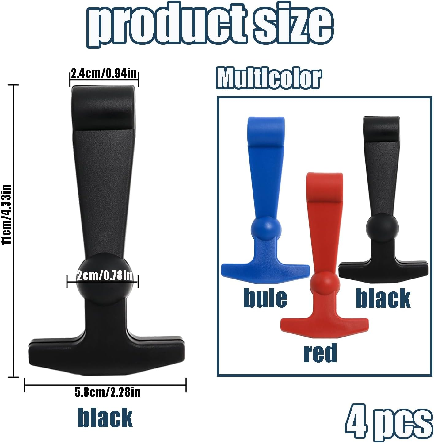 Yeti Cooler Latches 4 Piece Set Black Replacement Latch for Yeti & RTIC Models Durable T-Style Latch Accessories Made from High-Quality Rubber image number 2