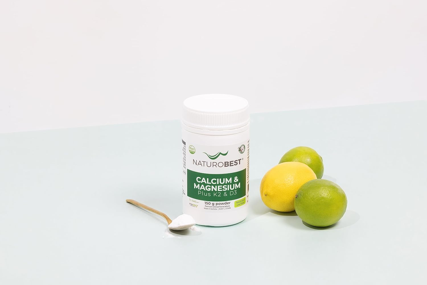 Naturobest Calcium & Magnesium plus K2 & D3 Powder 150 G image number 2