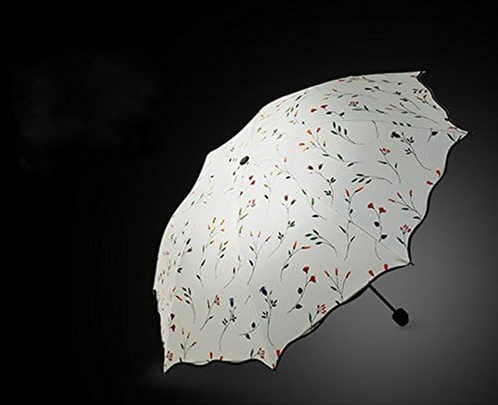 YJZQ Portable Folding Automatic Umbrella Telescopic Lightweight Compact Travel Sun Umbrellas Parasol Windproof, Rainproof & 99% UV Protection with Black Anti-Uv Coating, UPF 50+ - Archaistic Girl image number 7