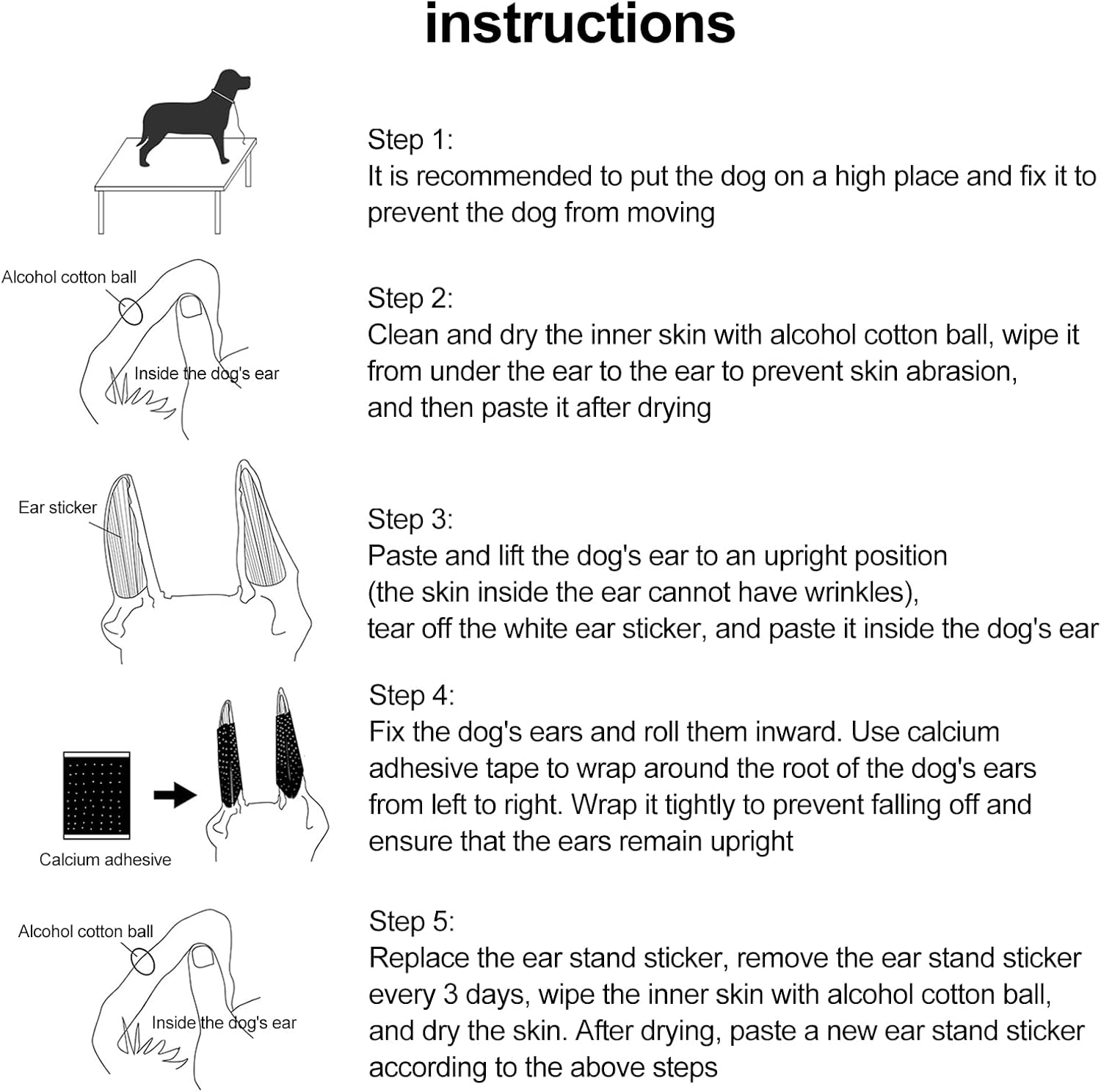 Dog Ear Stand Sticker up Support Tool, Dog Ear Cover Ear Stand up for Dogs Dog Ear Fixed Correction Vertical Holder Doberman Ear Posting Kit for Doberman Pinscher Dog Samoyed Great Dane/5 image number 2