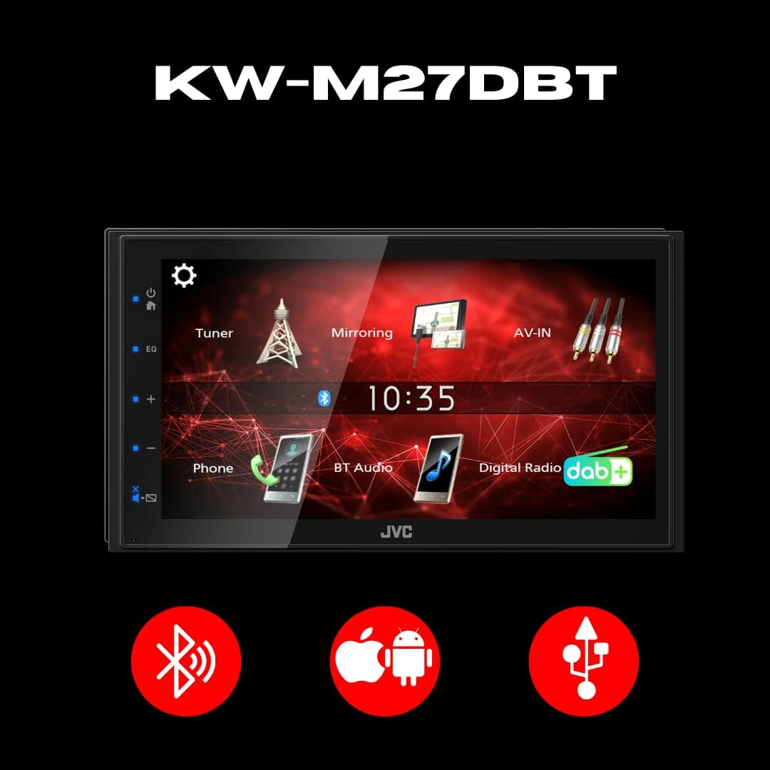JVC KW-M27DBT 6.8 Inch (17.3 Cm) Digital Media Receiver with DAB+ & Bluetooth (USB, 3 X Pre-Out 2V, Ipod/Iphone Control, 4 X 45 Watt, Blue Button Lighting) image number 1