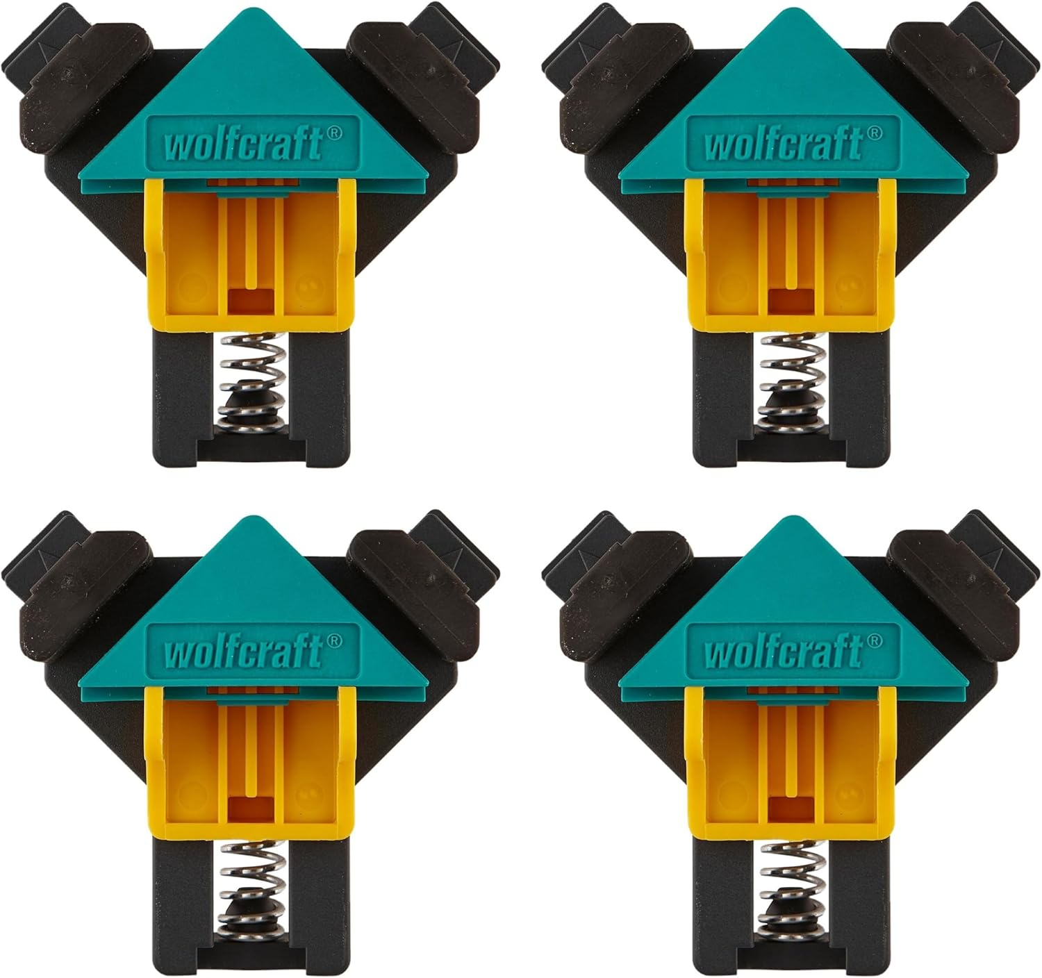 Wolfcraft Project Set for Right-Angle Clamping I 8626000 I 4 X ES 22 Corner Clamps as Ideal Mounting Aid for Screwing or Gluing Boards Together at a 90&deg; Angle image number 1