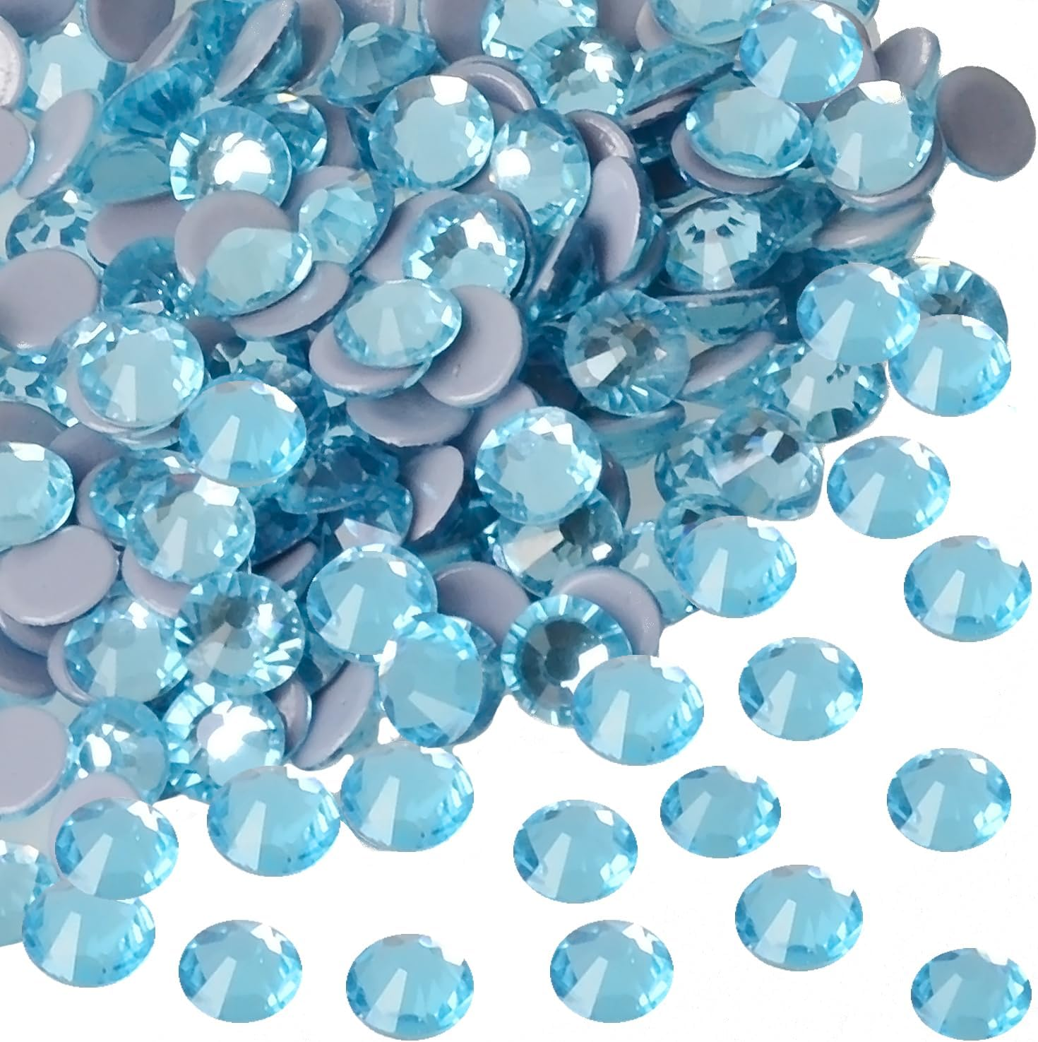2000 Pcs FYGEM Hot Fix Iron Rhinestones DIY Jewelry Making with Picking Pen (Sapphire AB, SS16)