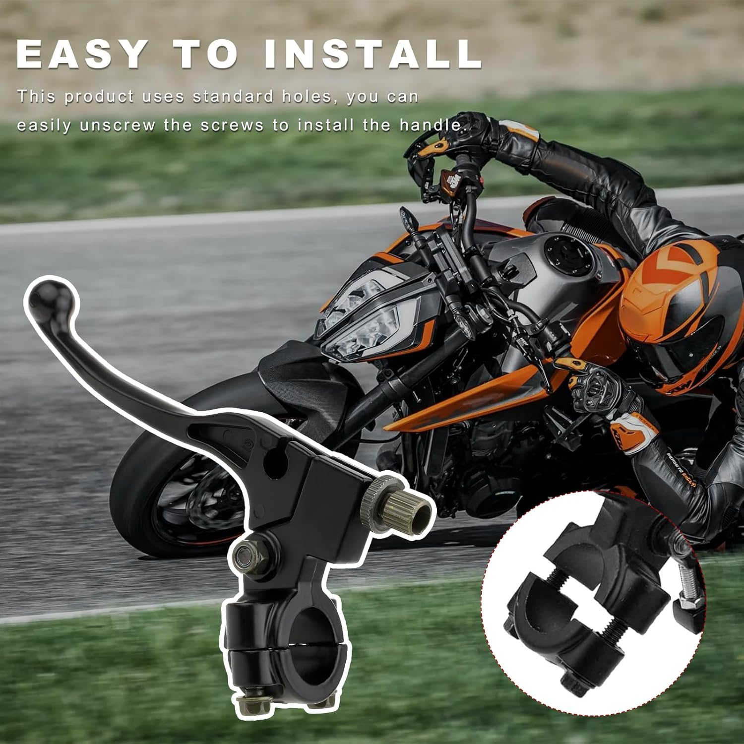 ZNDAW Motorcycle Clutch Lever, 7/8" 22Mm Left Clutch Brake Handle Replacement, Motorcycle Handlebar Lever Perch for CRF80 DR200 XR100 KLX110 Pit Dirt Motor Bike Motocross Parts