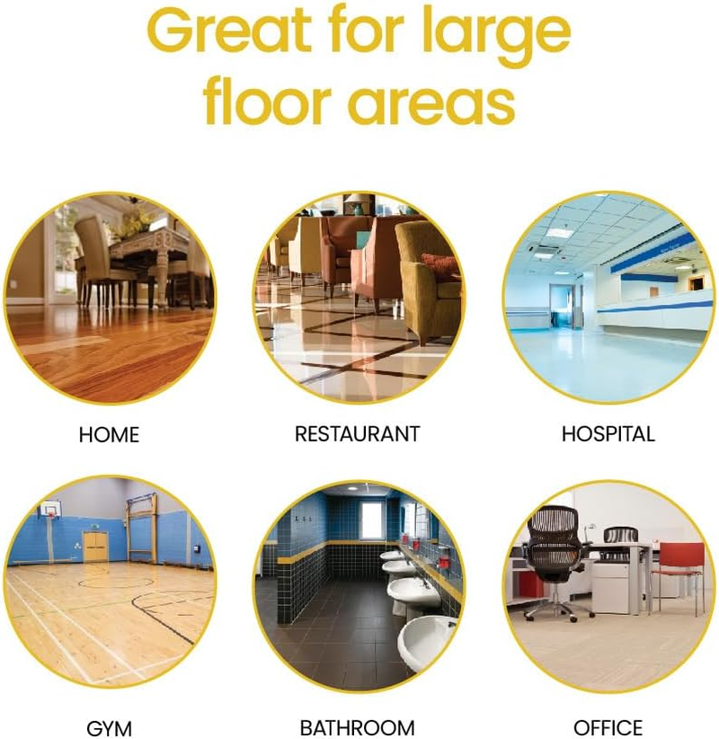 White Magic Professional Spin Mop Set &ndash; Designed for Commercial Use with 3000 RPM Spin, Easy Hand Press Action, and 4X More Absorbent Microfibre. Bucket 60X37X31Cm, Trolley 72X36X86Cm image number 5