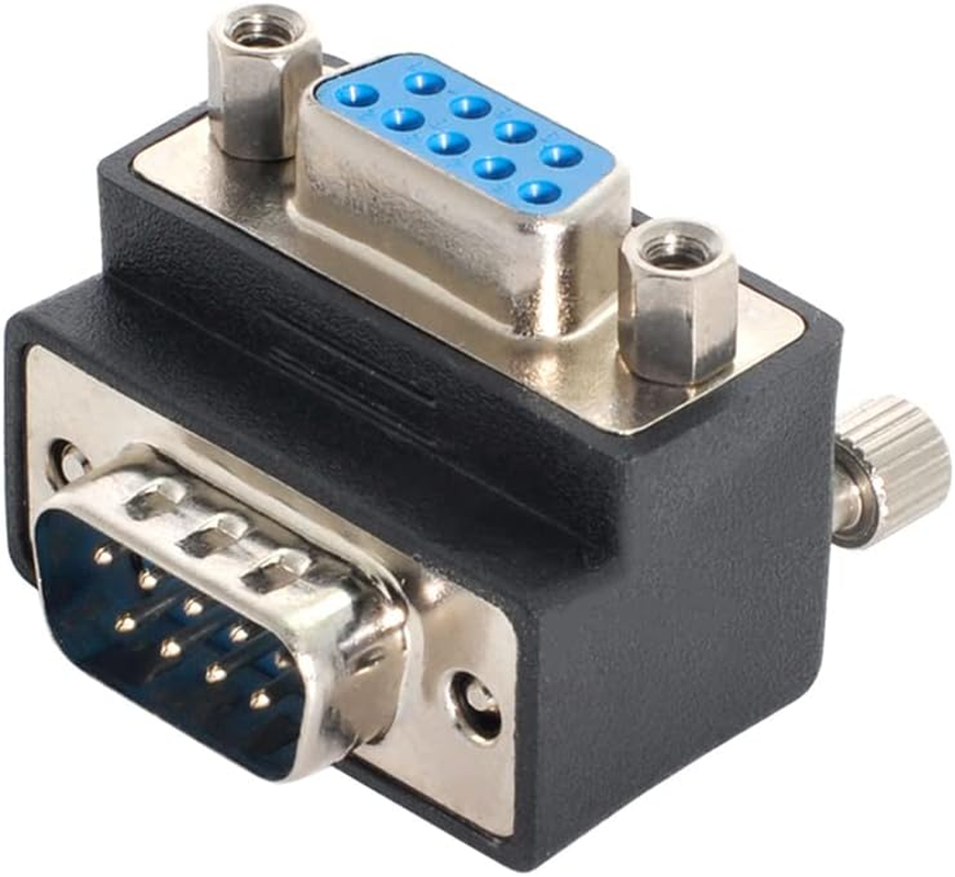 Xiwai DB9P 90 Degree up Angled Gender Changer D-Sub 9Pin RS232 Male to Female Connector Serial Port Extension Adapter image number 5