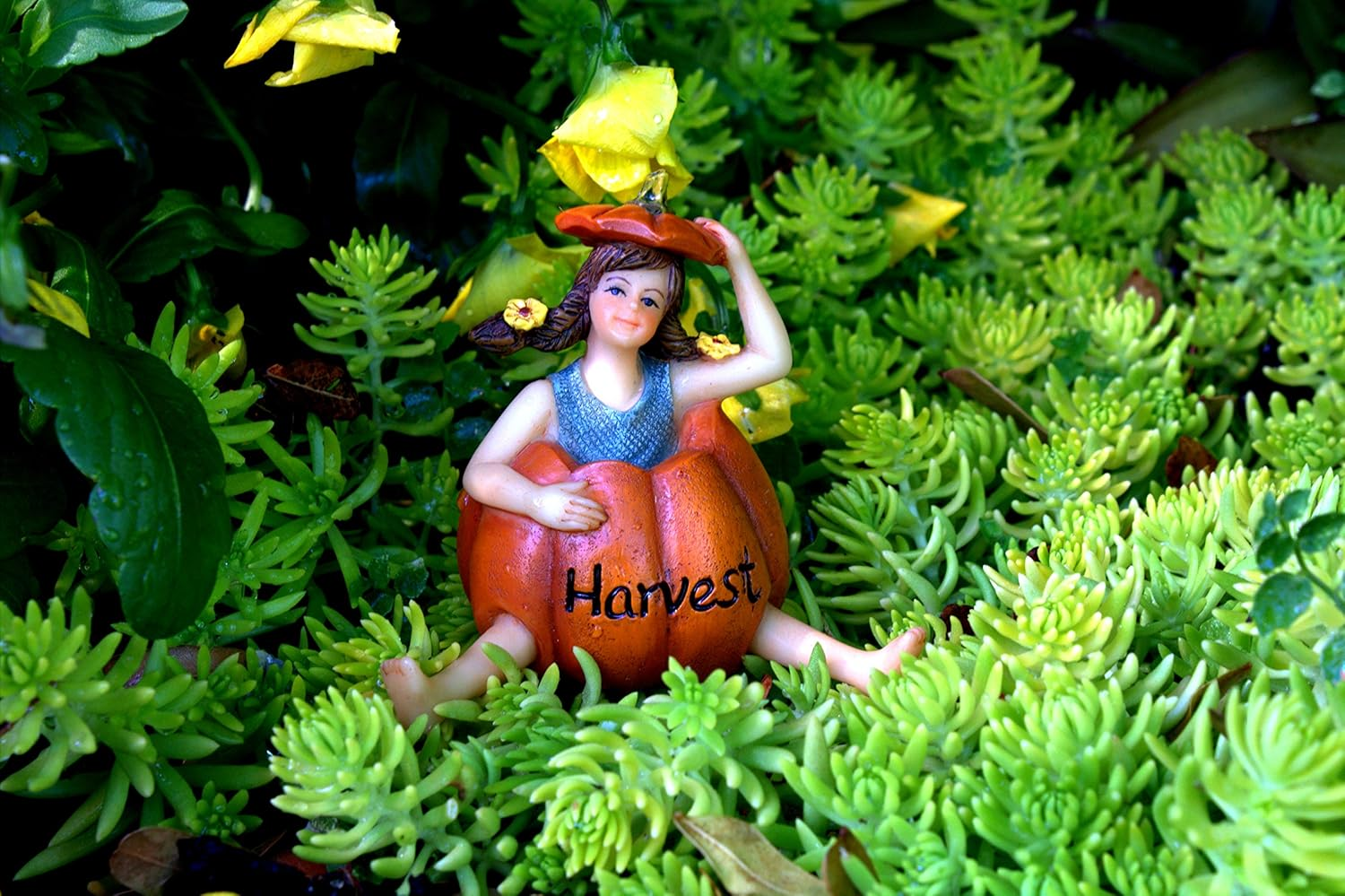 PRETMANNS Fairy Garden Fairies Accessories - Kit with Fairy Figurine, Miniature Scarecrow & Vegetable Stand 5 Pieces Farm Collection image number 3