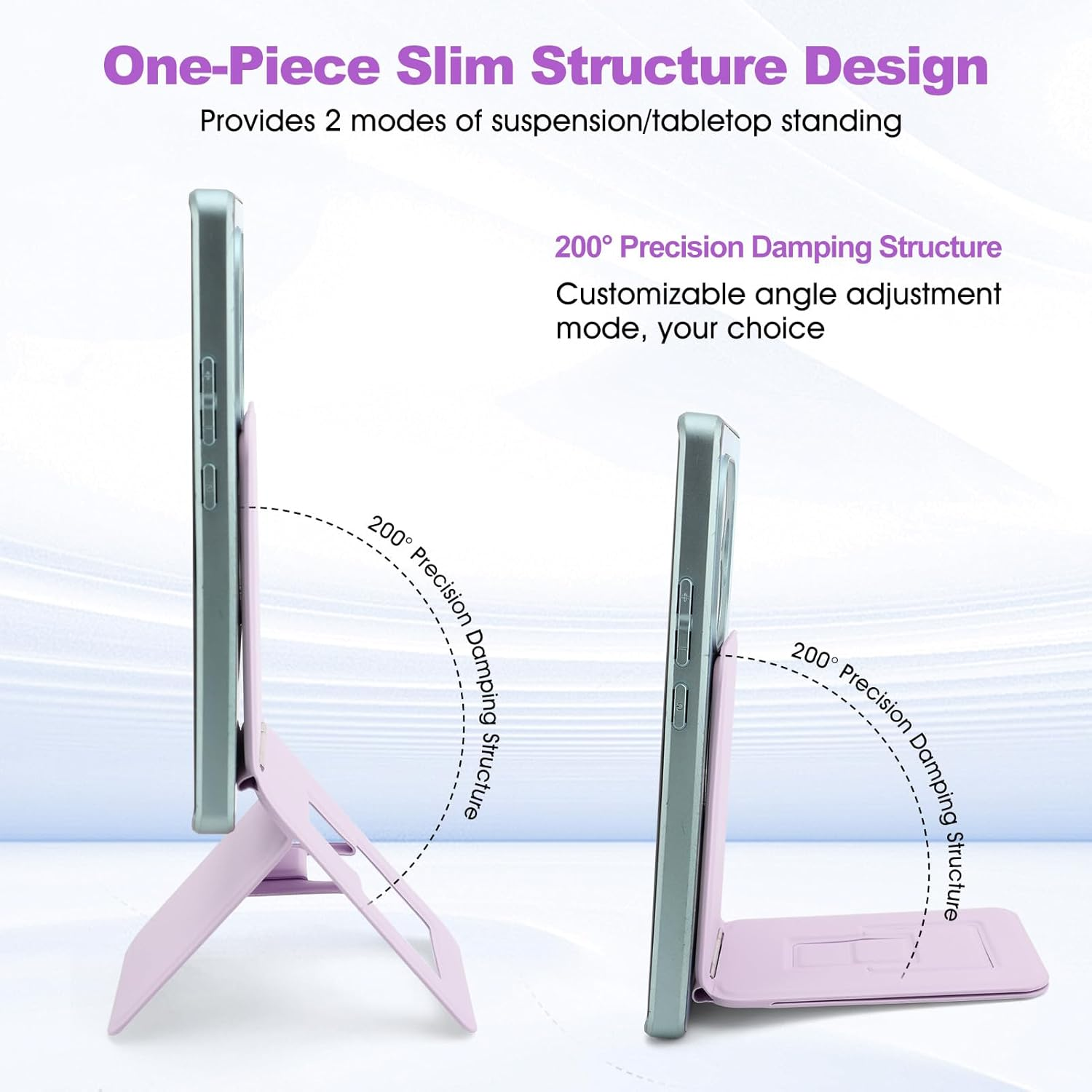 Phone Stand, Foldable Magnetic Phone Tripod, Angle Adjustment & Strong Magnets PU Leather Phone Stand, Compatible with All Smart Phone 16/15/14/13/12 (Purple) - Purple image number 3
