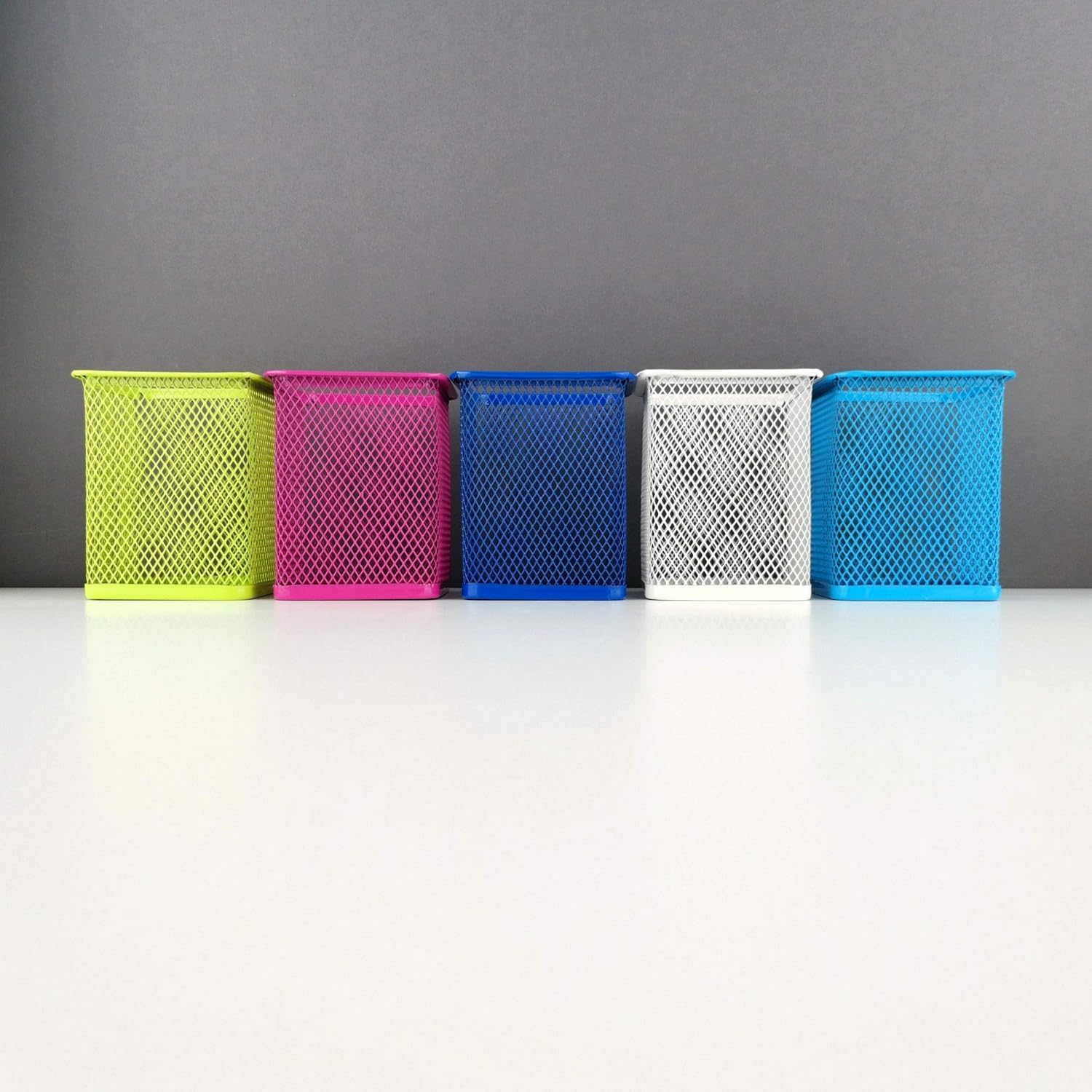 D.RECT Metal Square Pen Holder, Pen Holder, Cube Made of Wire Metal, Mesh Multifunctional Cup for Ballpoint Pen, Pink, 110849 image number 4