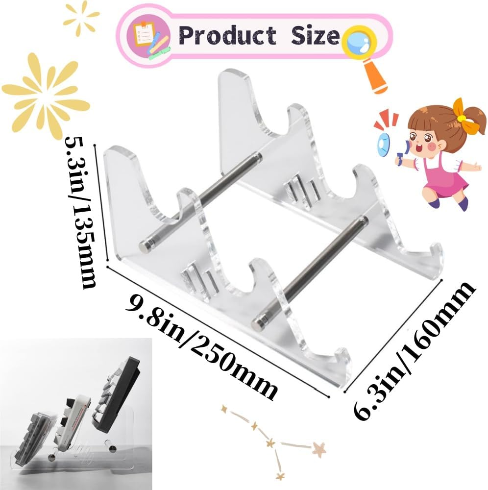 Acrylic Keyboard Display Stand Holder ,KLHCDUO Transparent Acrylic Frame Space-Saving Holder Stand,3-Tier Gaming Keyboard Stands Mechanical Keyboard Display Stand image number 1