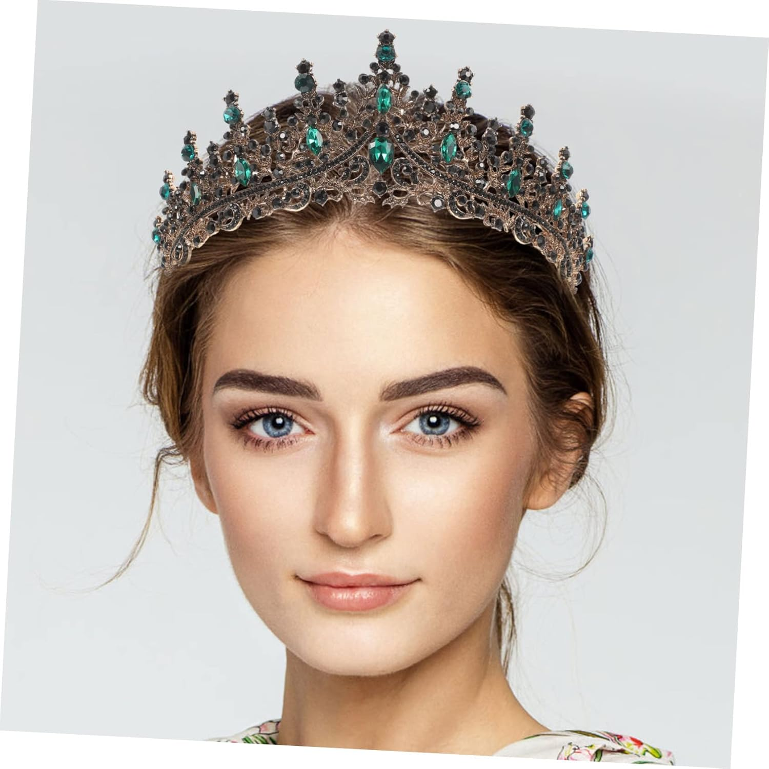 Minkissy Tiaras for Women Rhinestone Wedding Bridal Crown Quinceanera Crown image number 5