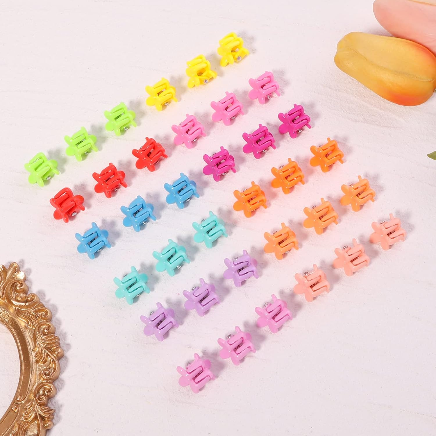 128PCS Baby Girls Small Barrettes Hair Claw Clips Flower Hair Hair Accessories Barrattes for School Girls Kids Teens image number 3