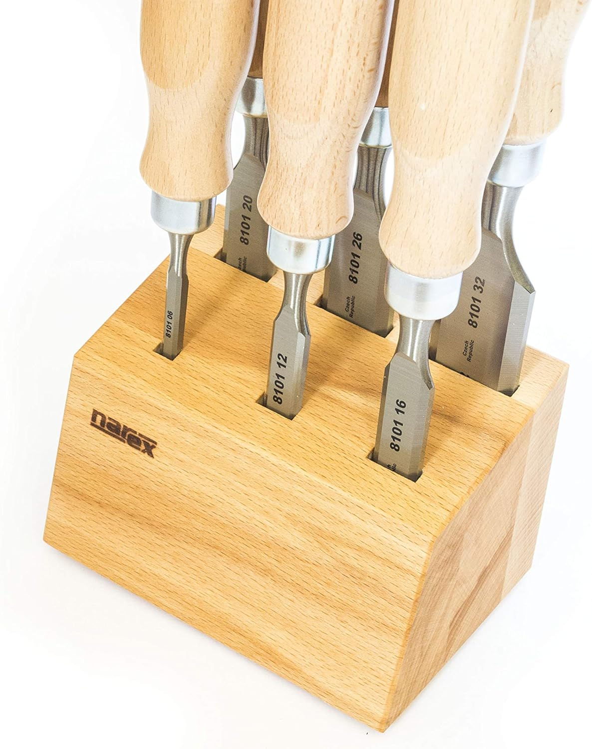 Narex Set of 6 Cabinet Chisels Bevel Edge in Block for Wood Joinery image number 4