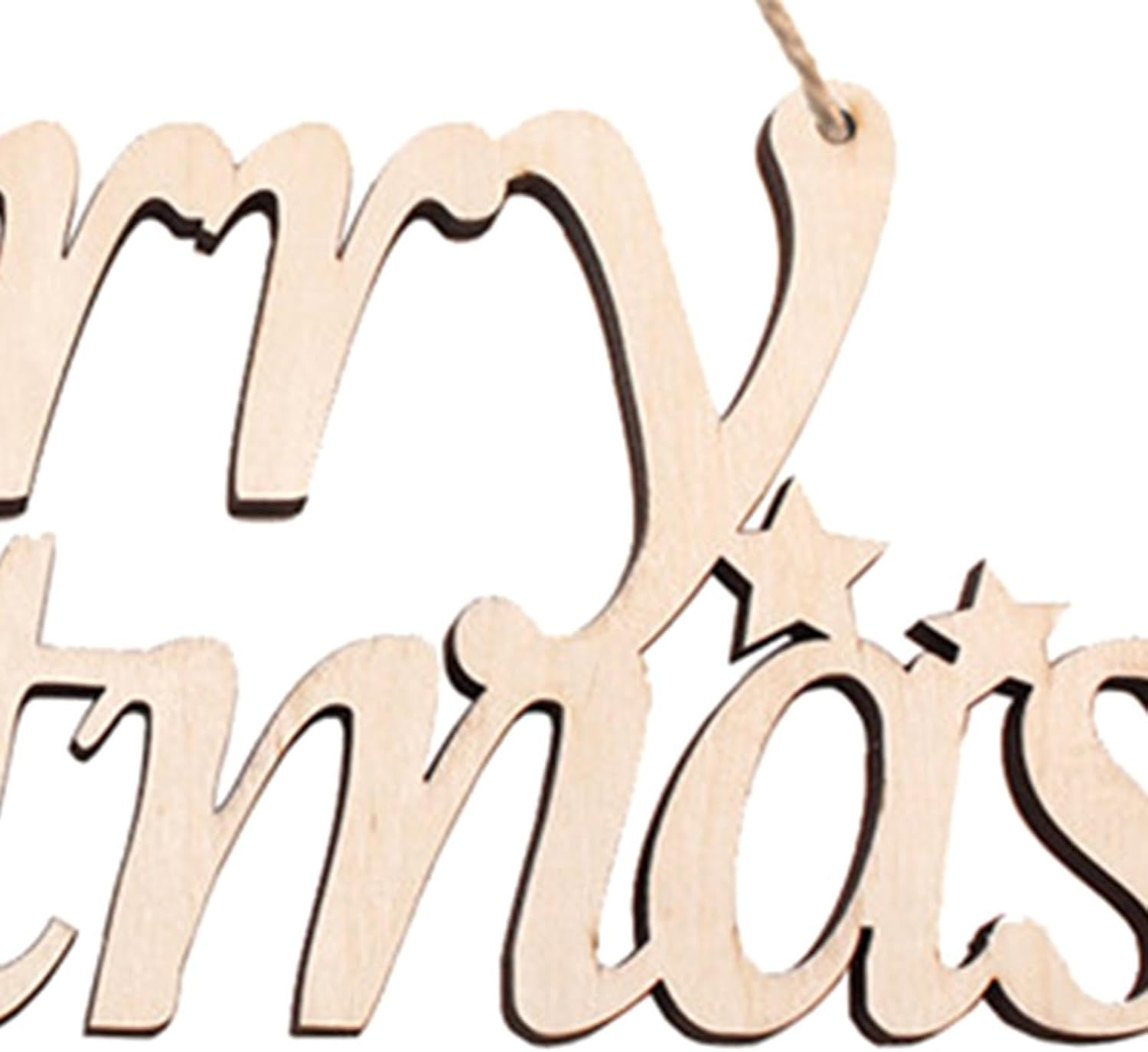 TENOL Merry Christmas Wood Sign Decoration Indoor Outdoor Hanging Wooden Wall Signs for Living Room Fence Christmas Tree Window, None B image number 5