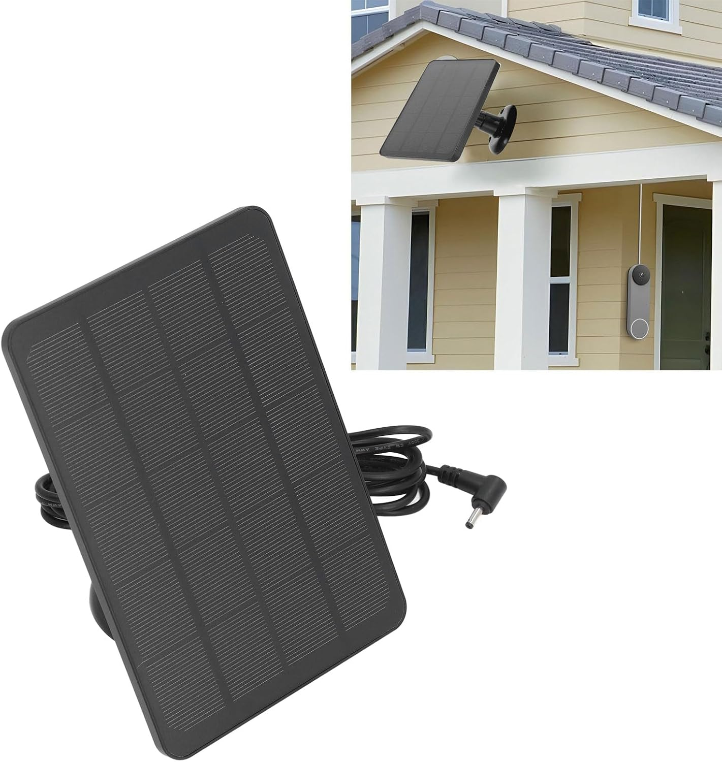 10W Solar Panel Charger, IP65 Waterproof, Fast Charging Compatible with Ring Cam Battery, 360 Degree Rotatable Bracket, Made of Premium Fireproof Material (CSP4W-DC-B) image number 4