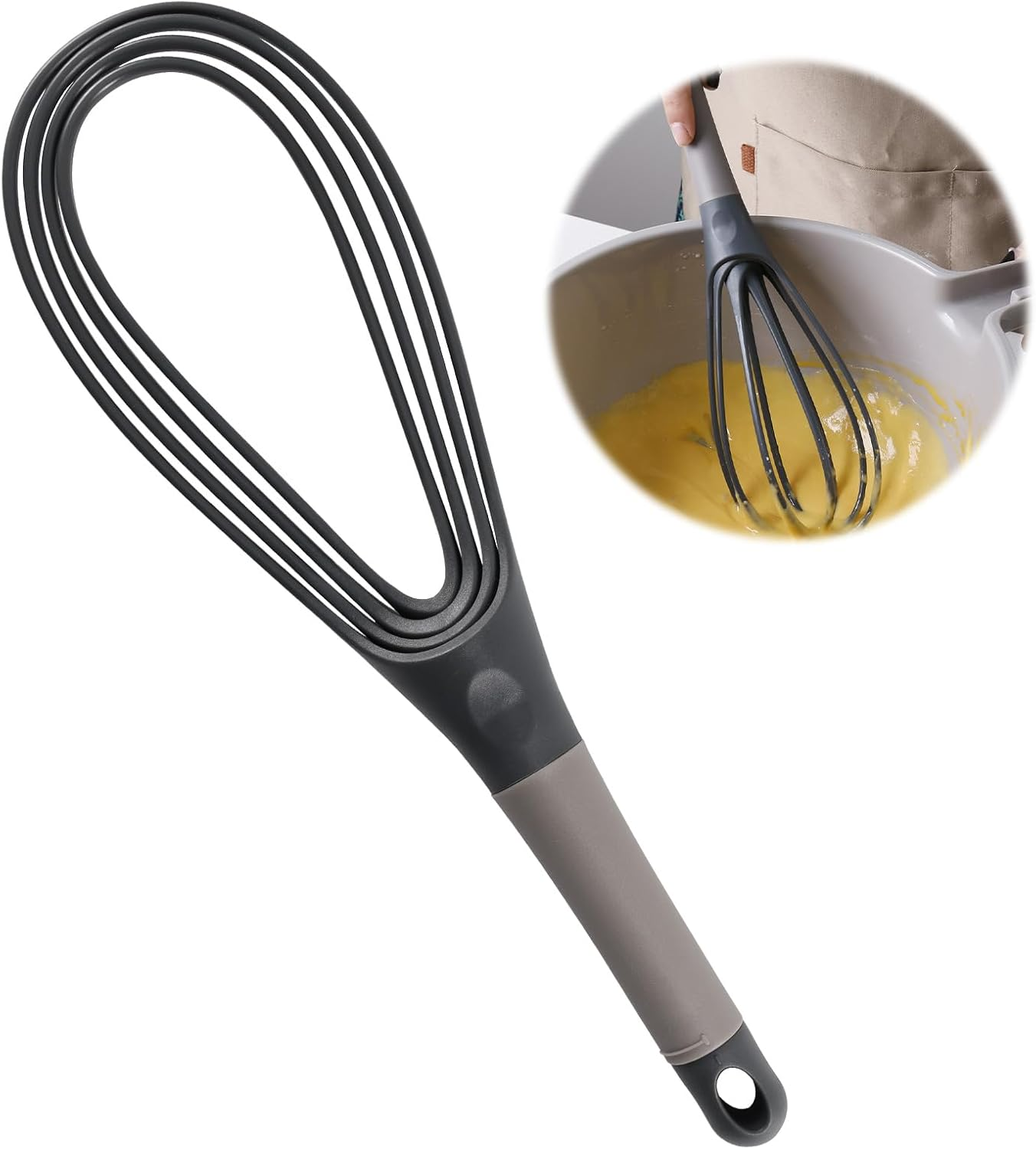 Flat Whisk and Balloon Whisk- Suitable for Non-Stick Cookware, Silicone, Blue