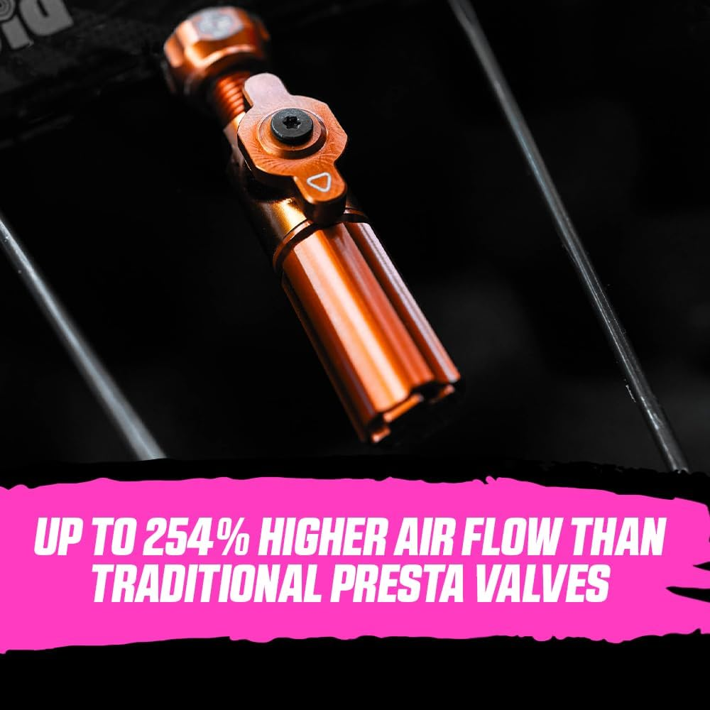 Muc-Off Big Bore Hybrid Tubeless Valves, Iridescent 45Mm - Precision Engineered Dust Caps for Bikes with Revolutionary Airflow Technology - Schrader Valve Caps for Tubeless Mtb/Road/Gravel Bikes