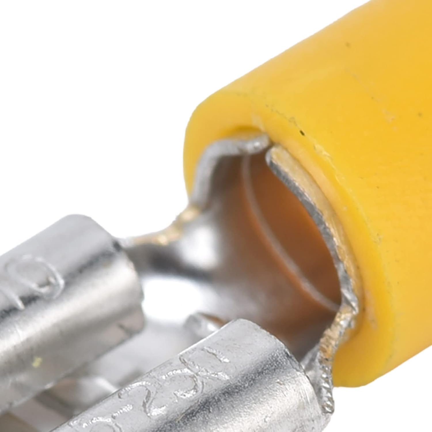 Domary 100PCS Insulated Wire Terminal Female Spade Connector for AWG 12‑10 4‑6Mm&sup2; Yellow Electrical Crimp 24A Terminal Copper PVC Set Electrical Equipment Industrial Automation image number 3
