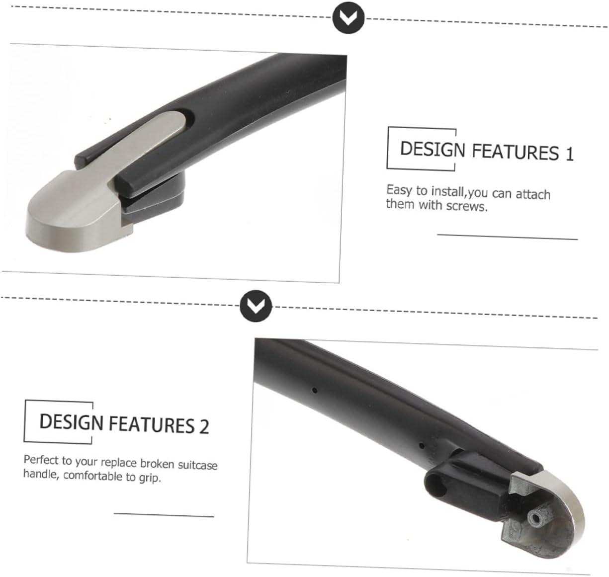 Healeved Replacement Plastic Suitcase Handle Grip Luggage Case Handle with Screws Travel Suitcase Accessory and Bags image number 1