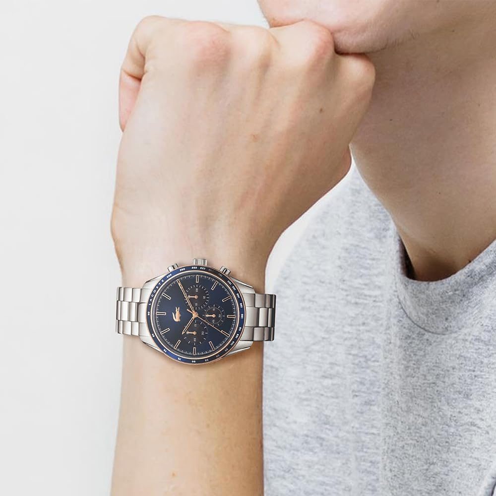 Lacoste Boston Collection Men'S Quartz Chronograph Watch with Stainless Steel or Leather Strap image number 1