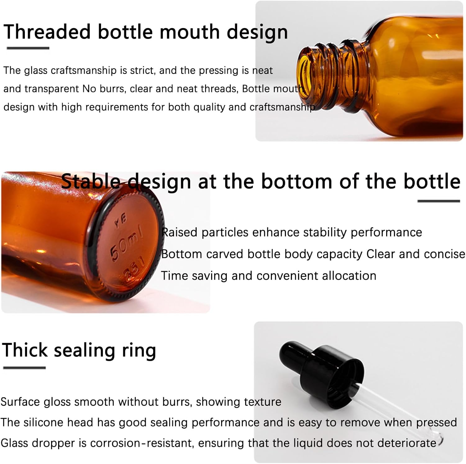 5 Pack 10Ml Amber Boston round Glass Bottles with Leak-Proof Droppers - UV Protection Essential Oil Containers for DIY Skincare, Aromatherapy & Travel (Aussie Crafters Approved) image number 5