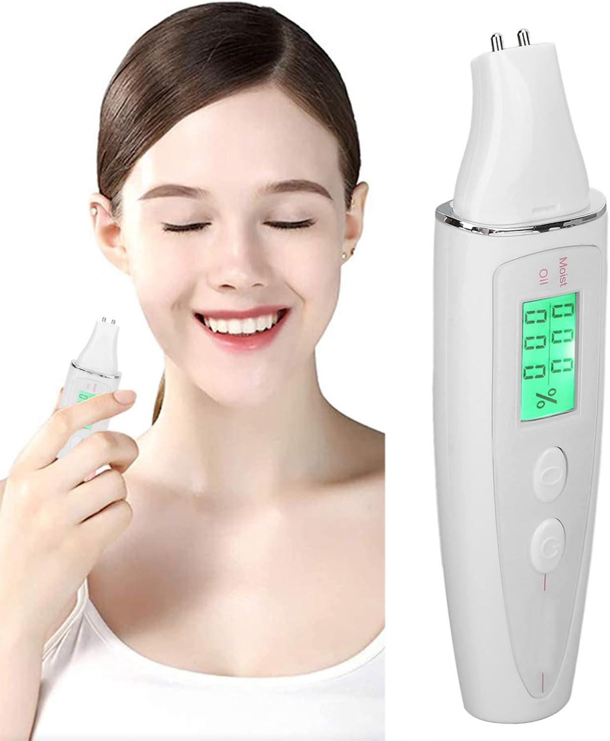 Skin Moisture Analyzer, Facial Skin Tester Analyzer Monitor Digital with LCD Display Portable Skin Moisture Detector Personal Facial Skin Care Moisture Analyzer Skin Care Tool image number 4