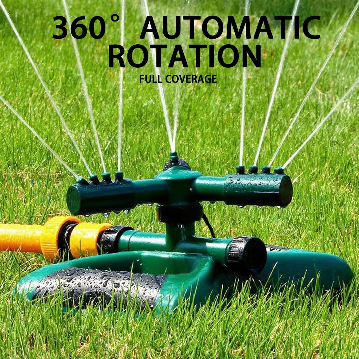 Sprinkler for Yard, Rotating Garden Sprinkler for Large Area Coverage, Lawn and Yard Sprinklers (Green) image number 5