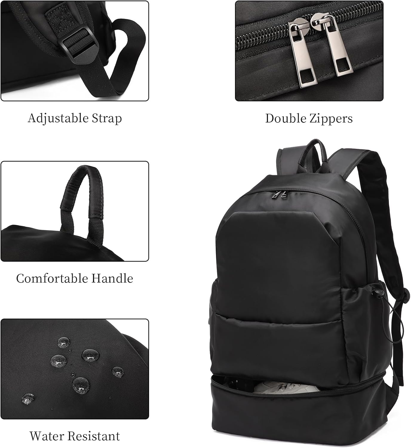 Gym Backpack for Men,Waterproof Backpack with Shoe Compartment Lightweight Travel Backpack image number 3