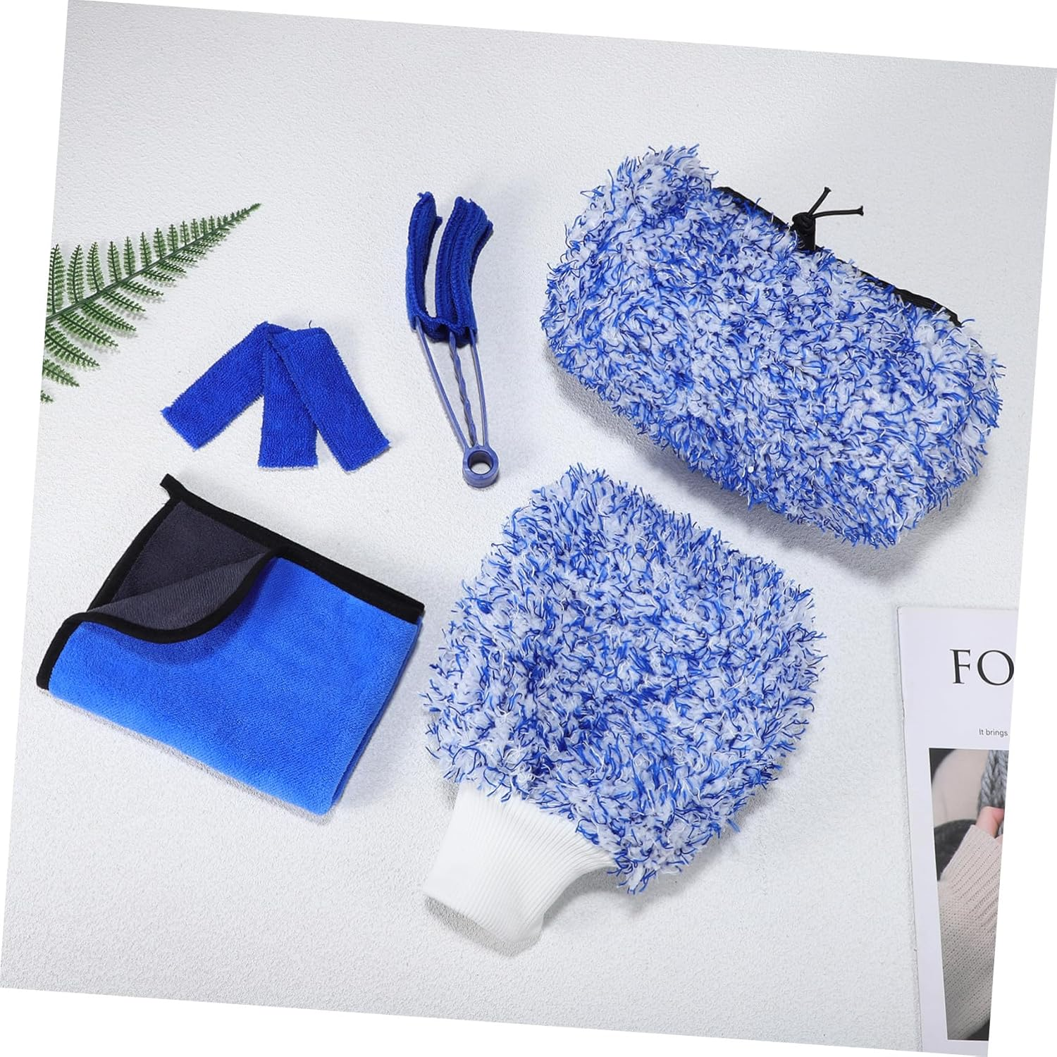 MAGICLULU Car Wash Cleaning Kit 5Pcs Set with Microfiber Mitt, Detachable Brush and Towels for Vehicle Exterior Detailing and Auto Care in Seasons image number 5