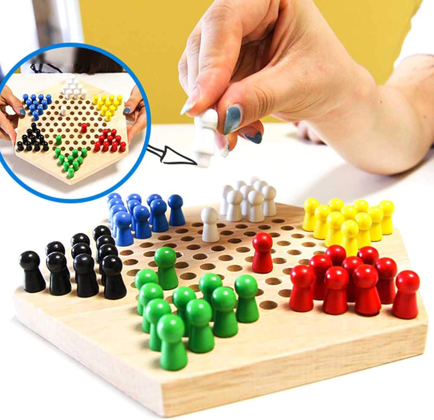 Chinese Checkers, Improve Child'S Concentration and Observation, Chinese Checkers Set, Promoting the Parent-Child Relationship, for Board Game Board Game Family image number 5