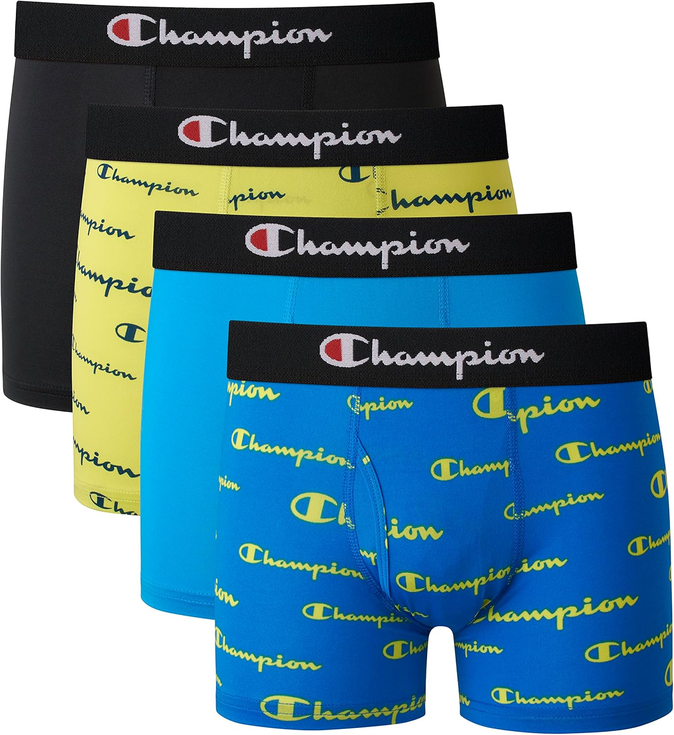 Champion Boys' Underwear, Everyday Active Stretch Boxer Briefs, Assorted 4-Pack